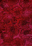 CAR 405 Dark Burgundy Red Flowers Batik for Patchwork and Quilting