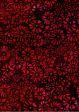 CAR 407 Red Swirls Flowers Batik Fabric for Patchwork and Quilting