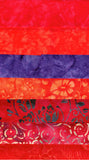 SBFQE7GS-9 orange red batik fat quarter bundle of 7 fabrics