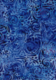 CAB 711 Dark Blue Purple Waves and Swirls on Blue Fabric for Patchwork and Quilting