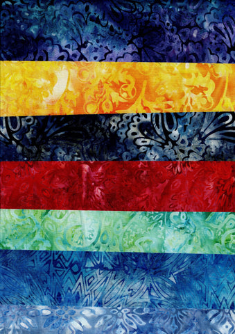 SBFE20-1, Applique Pack of 20 Different Fat Eighths Batik Cotton Fabric, Jewel Range by Batik Australia