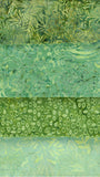 4 Fat eighths Green Cotton Batik