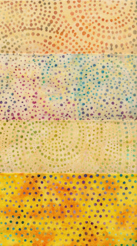 SBFE4-22 Stash Builder [4 Fat Eighths] Cream Yellow Spotted Batik Fabric Patchwork and Quilting