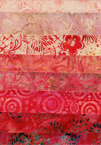 SBF16-8-2 Stash Builder Orange Prints [8 Fat Sixteenths] Batik Fabric Patchwork and Quilting