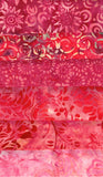 SBFQ12-3 Floral Boutique Range Pink Red Colour Batik Fabric for Patchwork and Quilting,