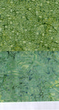 Green textured Prints Fat Quarters Batik Cotton