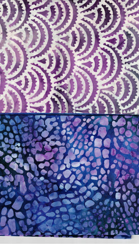 SBFQ2-8 Stash Builder Coordinating Purple Textured Prints [2 Fat Quarters] Batik Fabric Patchwork and Quilting
