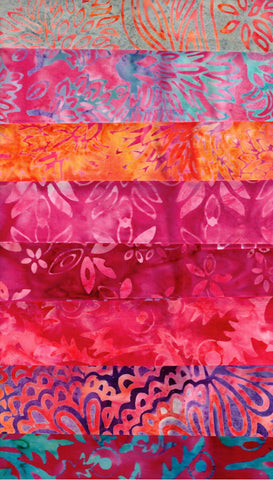 SBFQ24-1 Stash Builder [24 Fat Quarters] Batik Australia Garden Range Batik Fabric Patchwork and Quilting