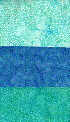 SBFQ3-17 Stash Builder Coordinating Prints Blue and Aqua Dots and Dashes Range [3 Fat Quarters] Batik Fabric Patchwork and Quilting