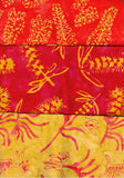 SBFQ3-3 Stash Builder Wildflower Prints Yellow, Orange, Red Background [3 Fat Quarters] Batik Fabric Patchwork and Quilting