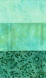 Collection of 3 Aqua Prints Batik Fabric