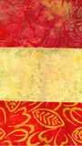 A collection of 3 Fat Quarters of Yellow Orange Batik Fabrics