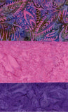 Collection of 3 Pink and Purple Batik Fabrics