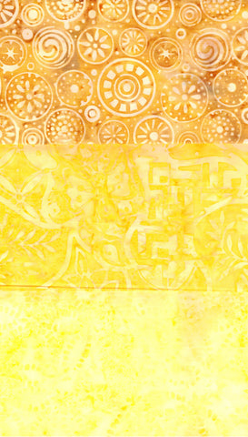 SBFQ3-62 Stash Builder Coordinating Yellow Gold Prints [3 Fat Quarters] Batik Fabric Patchwork and Quilting