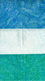 SBFQ3-70 Stash Builder Coordinating Aqua Blue Dots and Dashes Prints [3 Fat Quarters] Batik Fabric Patchwork and Quilting