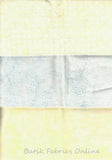 SBFQ3-8 Stash Builder Coordinating Prints Cream and One Tonal [3 Fat Quarters] Batik Fabric Patchwork and Quilting