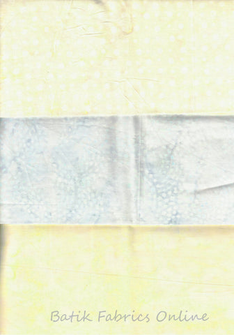 SBFQ3-8 Stash Builder Coordinating Prints Cream and One Tonal [3 Fat Quarters] Batik Fabric Patchwork and Quilting