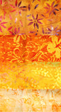 Collection of 4 Fat Quarters of Gold Orange Batik Fabric