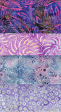 SBFQ4-103 Stash Builder Coordinating Purple Prints [4 Fat Quarters] Batik Fabric Patchwork and Quilting