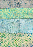 SBFQ4-12 Stash Builder Coordinating Spots Turquoise, Green, Aqua [4 Fat Quarters] Batik Fabric Patchwork and Quilting