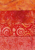 SBFQ4-24 Stash Builder Coordinating Prints Multi Orange Medium Colour Value [4 Fat Quarters] Batik Fabric Patchwork and Quilting