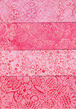 SBFQ4-25 Stash Builder Coordinating Prints Pink Tones Light to Medium Colour Value[4 Fat Quarter Pack] Batik Fabric Patchwork and Quilting