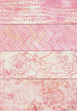 SBFQ4-28 Stash Builder Coordinating Prints Multi Pack Pink Light to Medium Light Colour Value [4 Fat Quarters] Batik Fabric Patchwork and Quilting