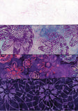 SBFQ4-32 Stash Builder Coordinating Prints Multi Pack Purple Light to Dark Colour Value [4 Fat Quarters] Batik Fabric Patchwork and Quilting