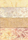SBFQ4-43 Stash Builder [4 Fat Quarters] Cream Light to Medium Value Batik Fabric Patchwork and Quilting