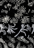 SBFQ4-59 Stash Builder [4 Fat Quarters] Black and White Wildflowers Batik Fabric Patchwork and Quilting