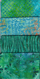 SBFQ4-5 Stash Builder Coordinating Prints Aqua Green [4 Fat Quarters] Batik Fabric Patchwork and Quilting