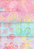 SBFQ4-61 Stash Builder [4 Fat Quarters] Fairy Floss Range by Batik Australia Mandala Batik Fabric Patchwork and Quilting