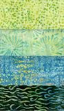 SBFQ4-64 Stash Builder Coordinating Prints Multi Blue Green, Light to Medium Colour Value [4 Fat Quarters] Batik Fabric Patchwork and Quilting