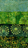 SBFE4-8 Stash Builder [4 Fat Eighths] Green Medium - Dark Value Batik Fabric Patchwork and Quilting