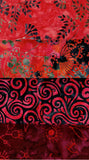 SBFE4-12 Stash Builder [4 Fat Eighths] Orange Red Medium - Medium Dark Value Batik Fabric Patchwork and Quilting