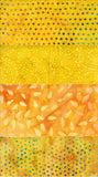 SBFQ4-77 Stash Builder Coordinating Prints Multi Pack Golden Yellow to Mustard Yellow Light to Medium Colour Value [4 Fat Quarters] Batik Fabric Patchwork and Quilting