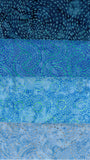 Blue Dots and Dashes Cotton Batik Fabric