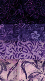 Collection of 4 Purple Fat Quarters of Batik Fabric