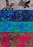 SBFQ4-9 Stash Builder Prints Turtles [4 Fat Quarters] Batik Fabric Patchwork and Quilting