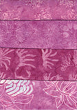 SBFQ4-Pink-1  Stash Builder Four Pink Wildflower Prints [4 Fat Quarter Pack] Batik Fabric Patchwork and Quilting