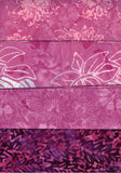 SBFQ4-Pink-2 Stash Builder Four Pink Prints [4 Fat Quarter Pack] Batik Fabric Patchwork and Quilting