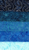 Blue Dots and Dashes cotton batik fabric