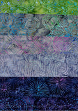 SBFQ6-5 Stash Builder [6 Fat Quarters] Green Grey Purple Batik Australia Ocean Mandala Range Batik Fabric Patchwork and Quilting