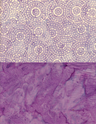 SBFE2-1 Stash Builder [2 Fat Eighths] Purple Light - Dark Value Batik Fabric Patchwork and Quilting