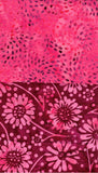 SBHM2-12 Stash Builder Coordinating Prints Pink [2 Half Meter Pack] Batik Fabric Patchwork and Quilting