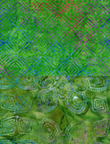SBHM2-2 Stash Builder Coordinating Prints Green from Ocean Mandala Range [2 Half Meter Pack] Batik Fabric Patchwork and Quilting