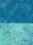 SBHM2-4 Stash Builder Coordinating Prints Aqua from Ocean Mandala Range [2 Half Meter Pack] Batik Fabric Patchwork and Quilting