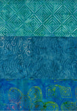 SBHM3-10 Stash Builder Co-ordinating Aqua Prints Ocean Mandala by Batik Australia [3 Half Meter Pack] Batik Fabric Patchwork and Quilting