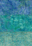 SBHM3-11 Stash Builder Co-ordinating Aqua Prints Ocean Mandala by Batik Australia [3 Half Meter Pack] Batik Fabric Patchwork and Quilting
