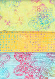 SBHM3-16 Stash Builder Half Meter Fairy Floss Range by Batik Australia Mandalas and Spot [3 Half Meter Pack] Batik Fabric for Patchwork and Quilting